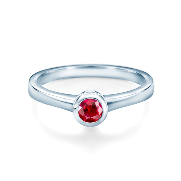 SAVICKI eljegyzési gyűrű: fehérarany és rubin
