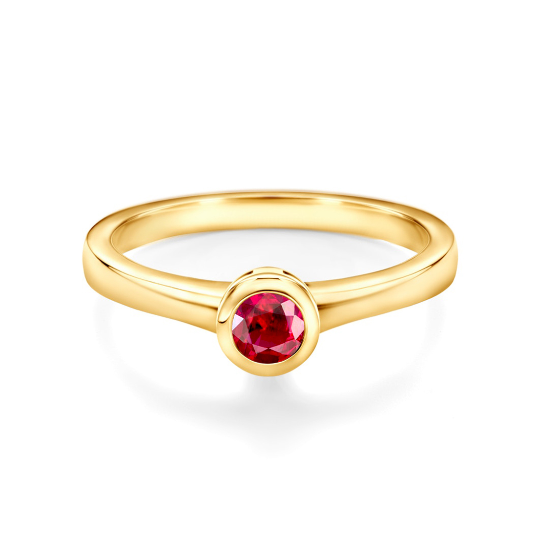 Каблучка для заручин Savicki: золото, рубін