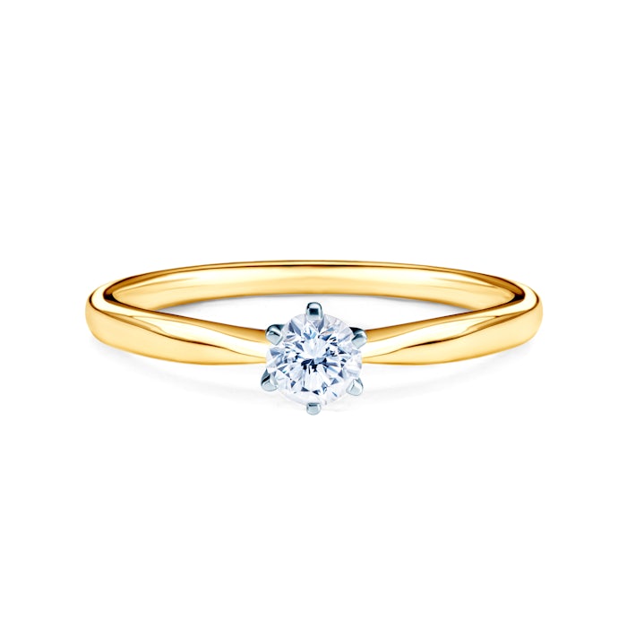 Inel de logodnă SAVICKI: aur bicolor, diamant