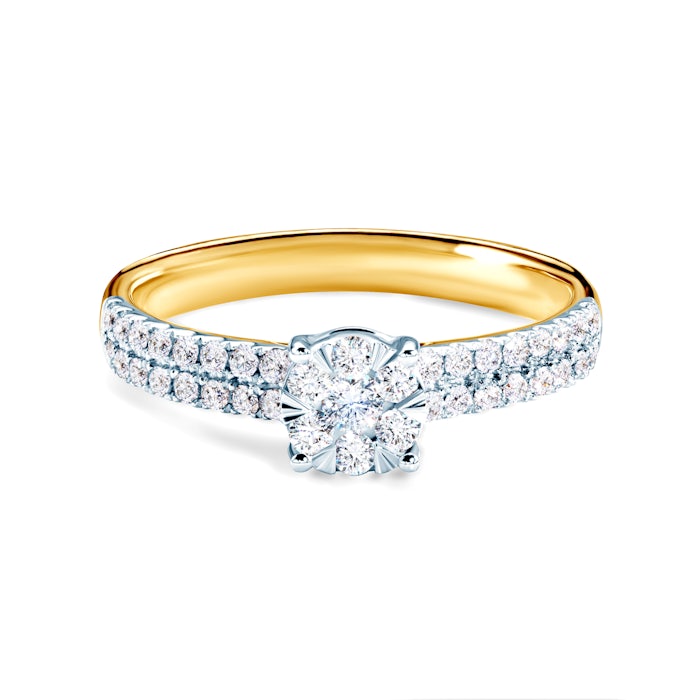 Inel de logodnă SAVICKI: aur bicolor, diamante