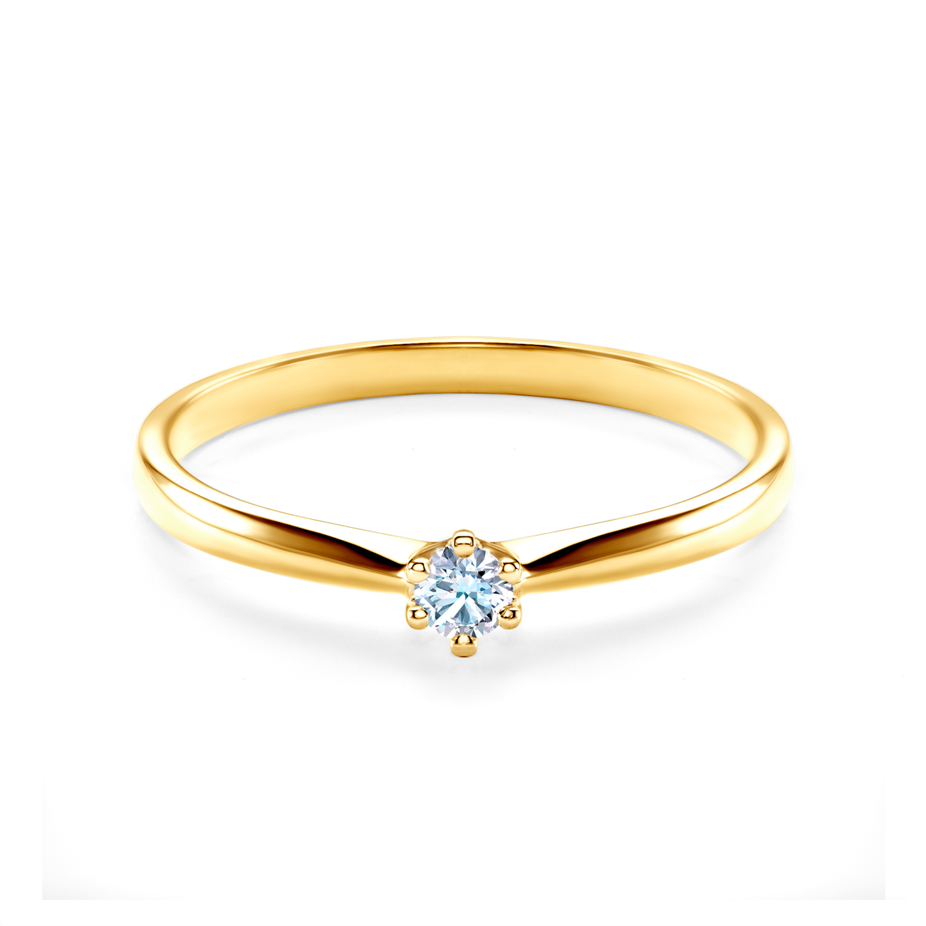 Δαχτυλίδι Αρραβώνων μονόπετρο: κίτρινος χρυσός, διαμάντι