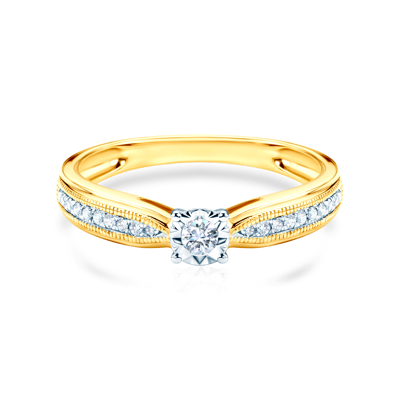 SAVICKI eljegyzési gyűrű: kétszínű arany és gyémántok