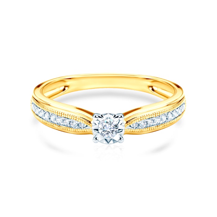 SAVICKI eljegyzési gyűrű: kétszínű arany és gyémántok