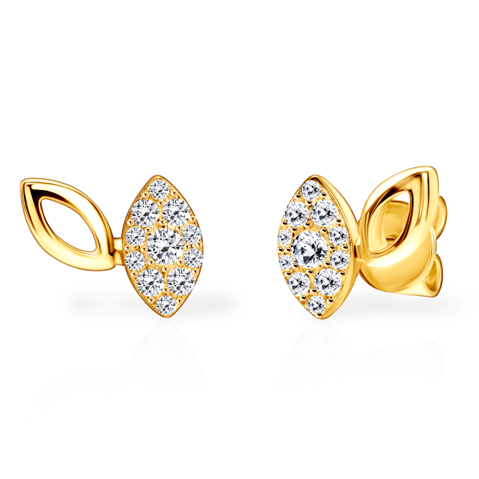 Nature fülbevaló: aranyozott ezüst cirkóniával