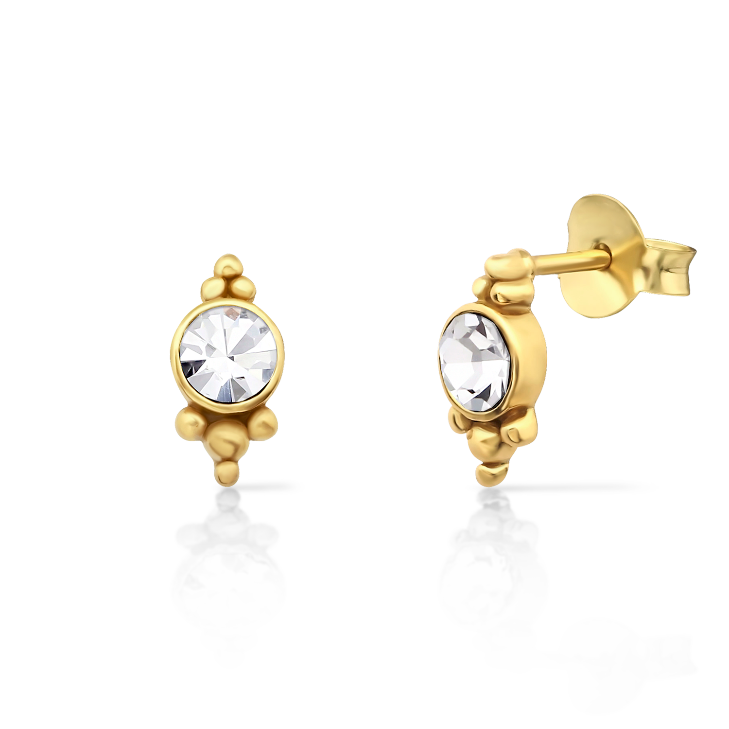 Cercei SAVICKI: argint placat cu aur, zirconiu