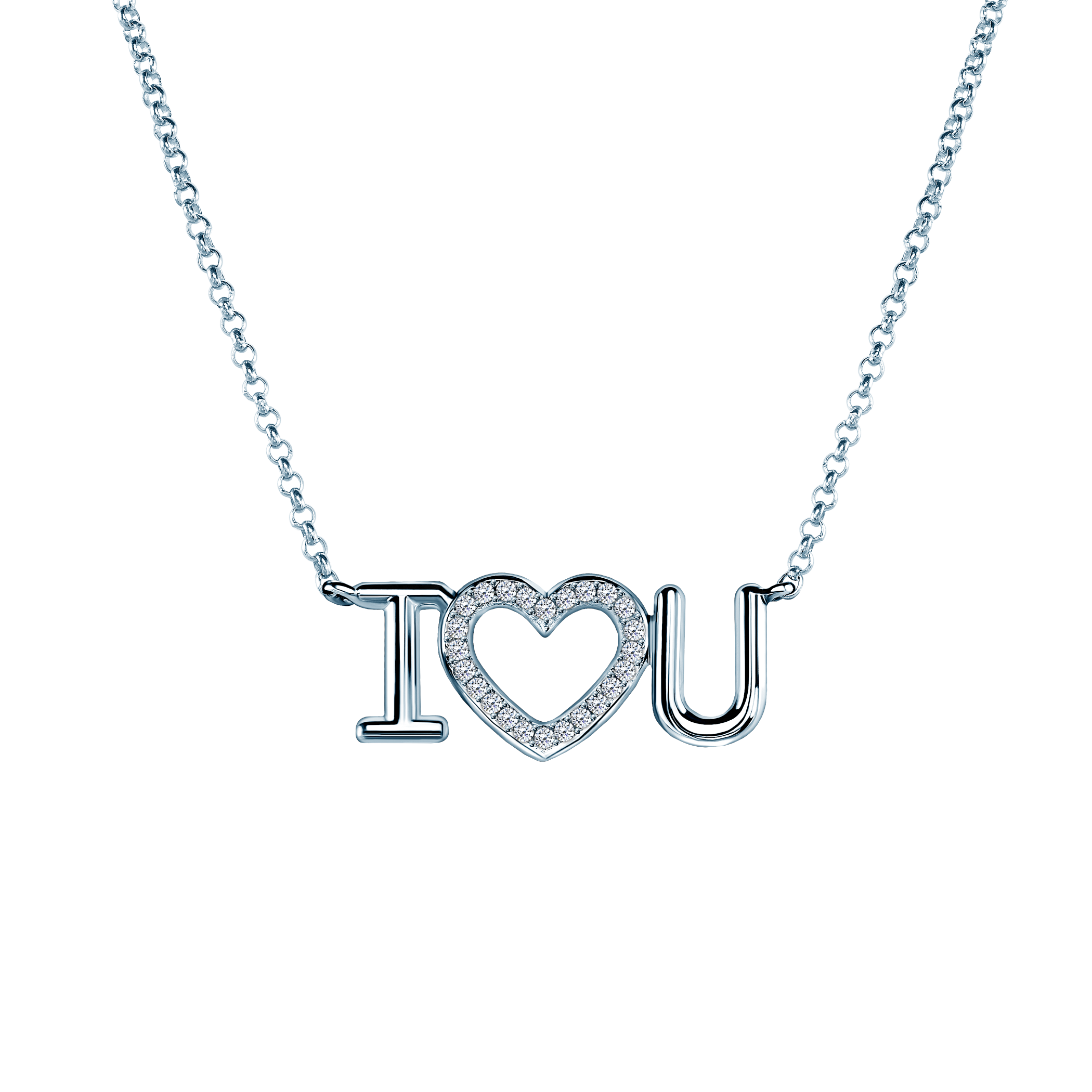 Ogrlica srce Savicki: bijelo zlato, dijamanti