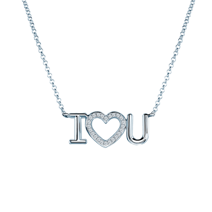 SAVICKI nyaklánc szívvel: fehérarany és gyémántok