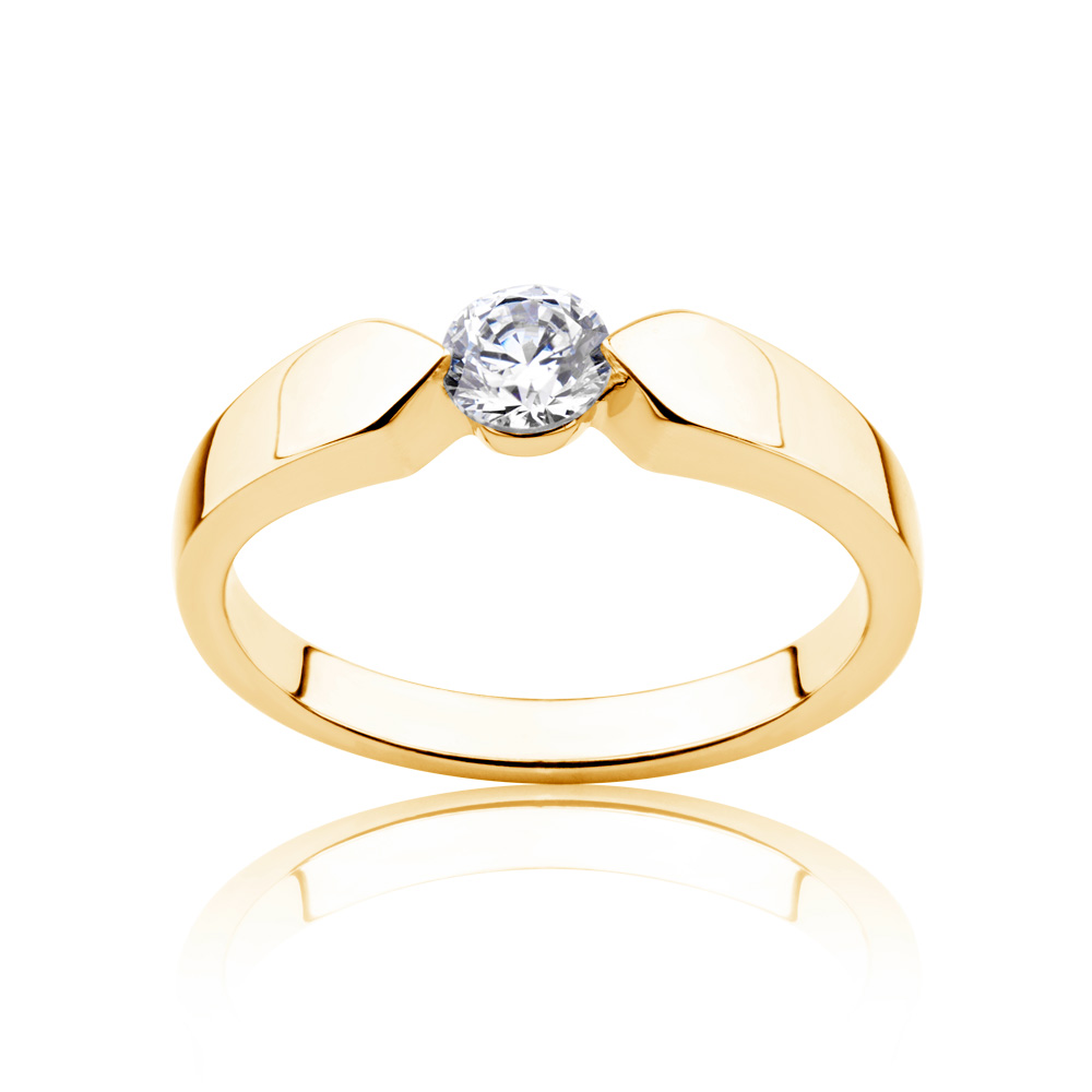 Verlobungsring Minimalismus: Gold, Diamant