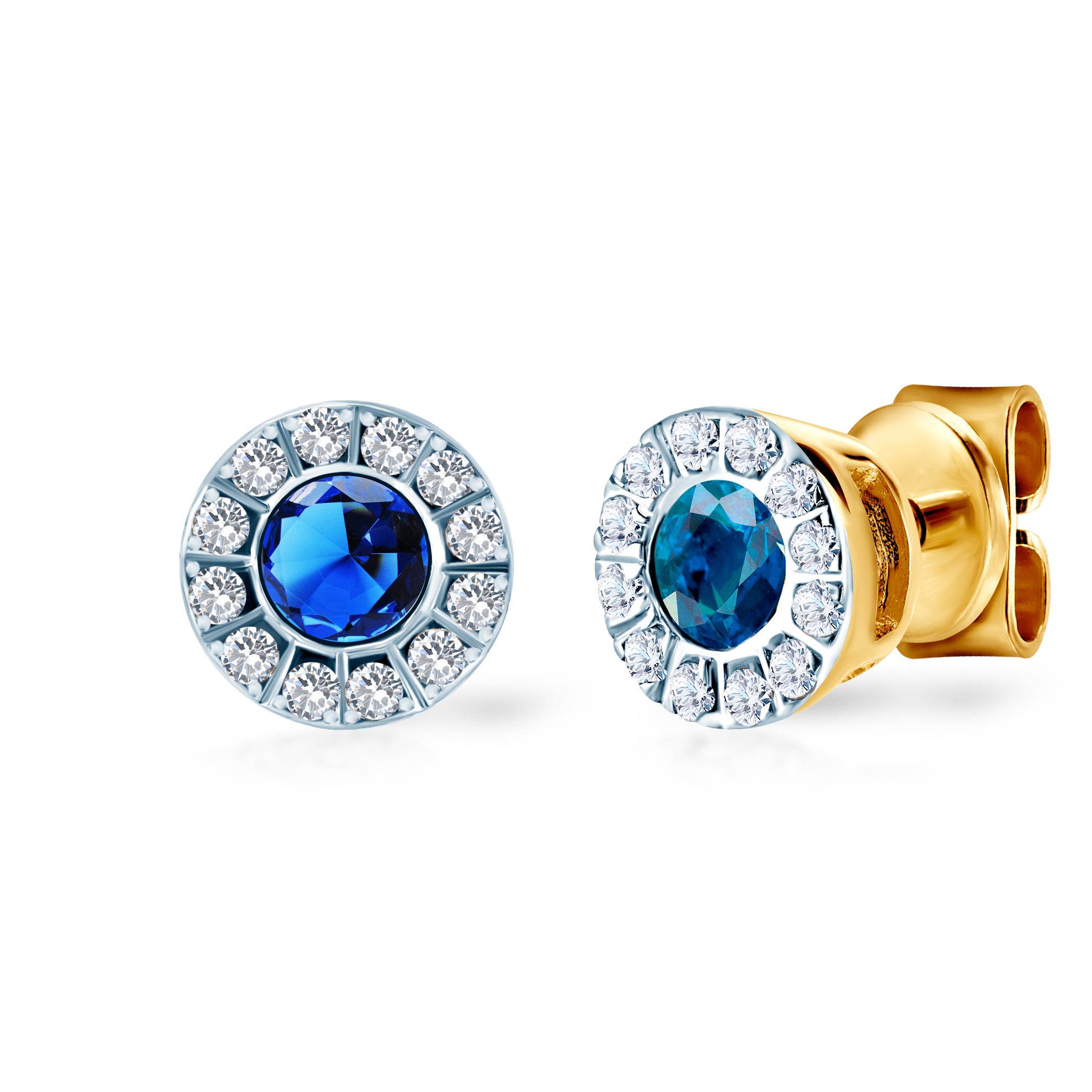 SAVICKI earrings: gold, diamonds, tanzanite