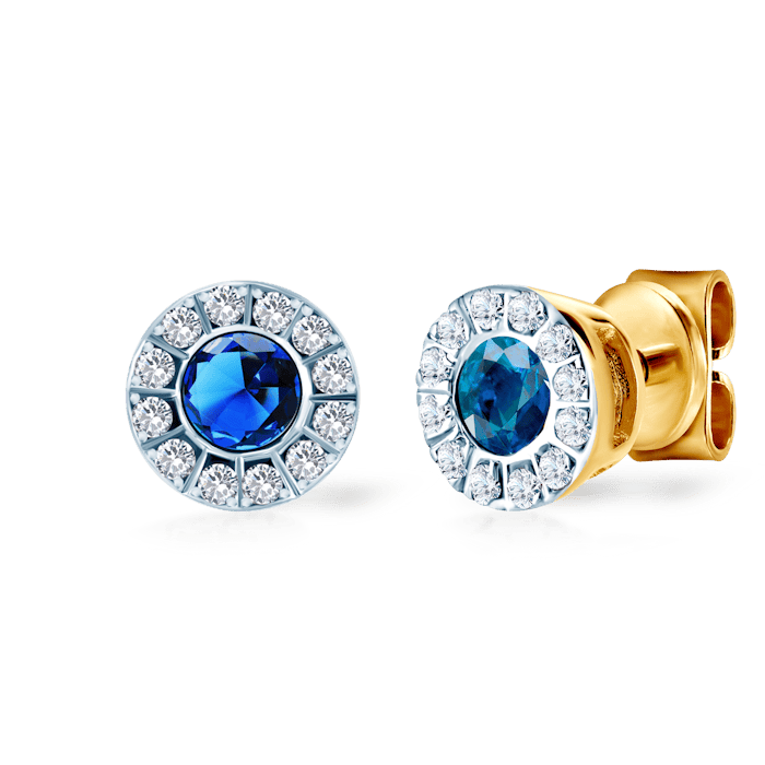 Σκουλαρίκια SAVICKI: χρυσό, διαμάντια, τανζανίτης