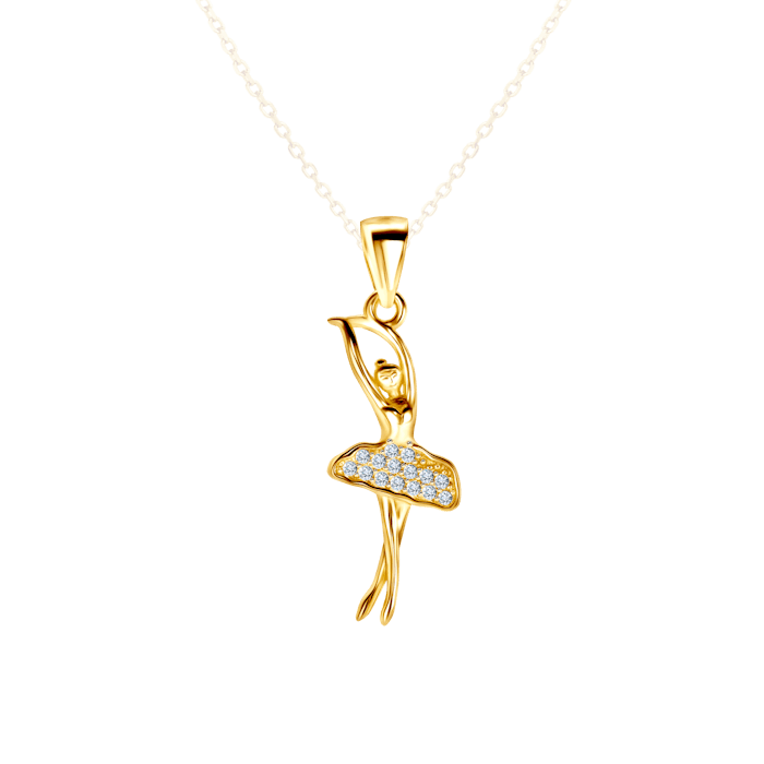 SAVICKI balerinás medál: aranyozott ezüst cirkóniával