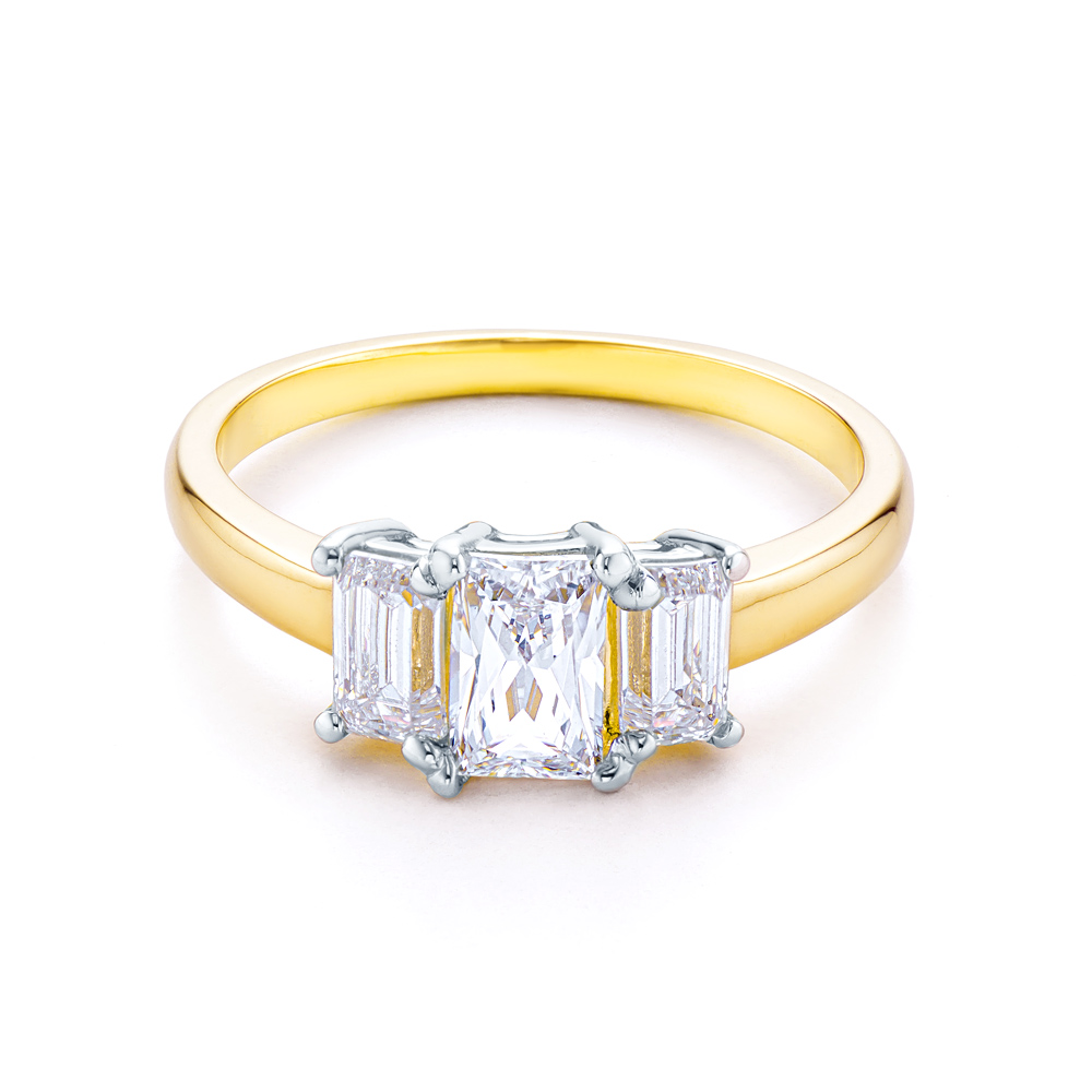 Inel de logodnă SAVICKI: aur bicolor, cu zirconiu