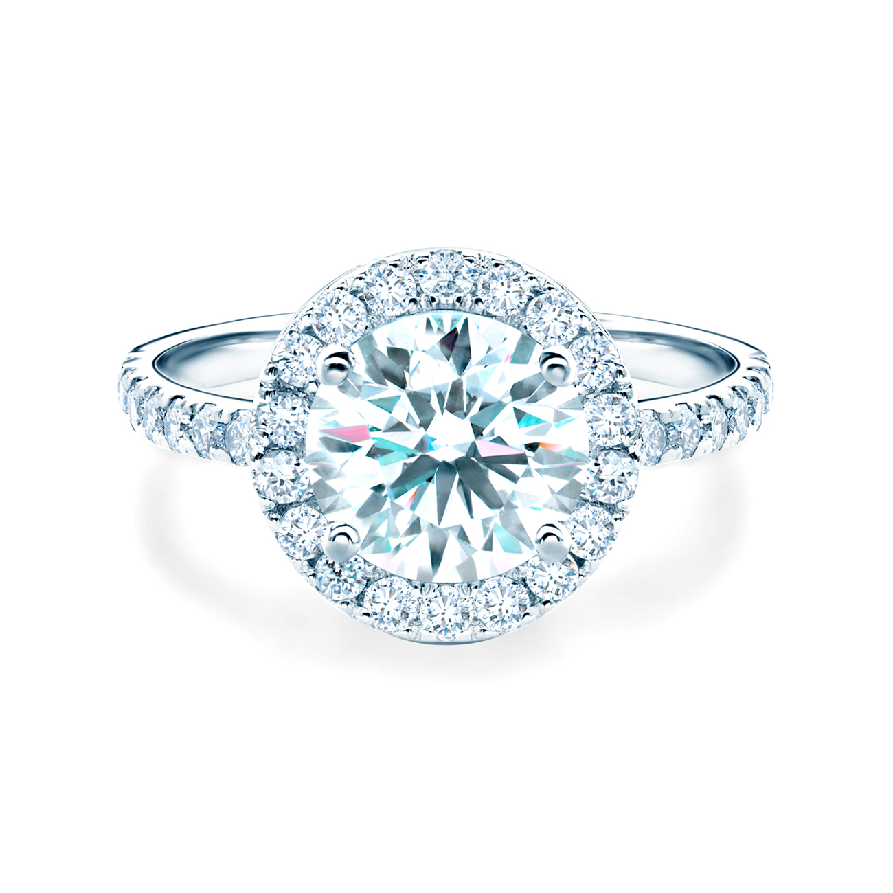 This is Love Collection | Halo Engagement Ring: white gold, diamond