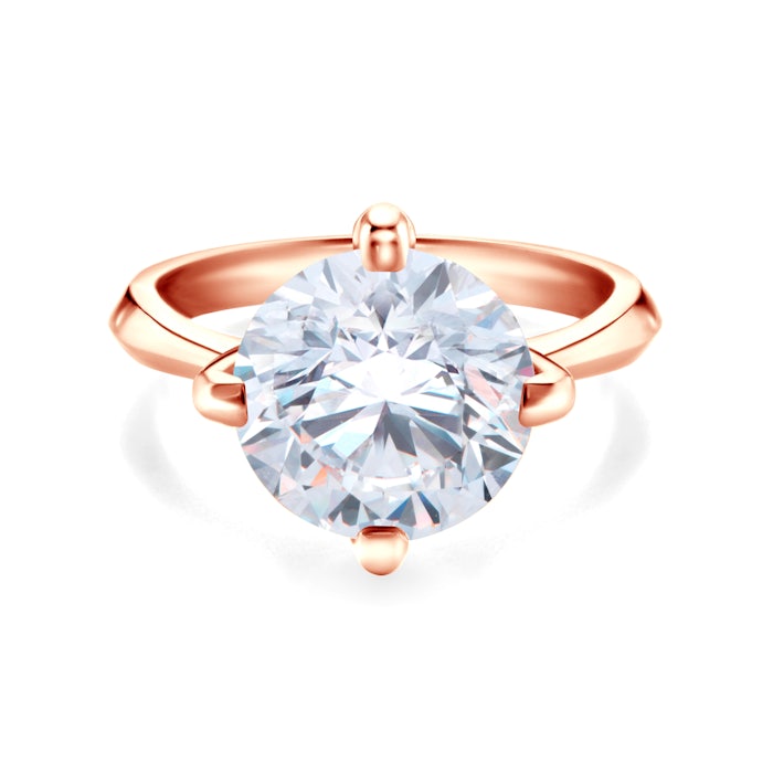 Inel de logodnă The Light: aur roz, diamant