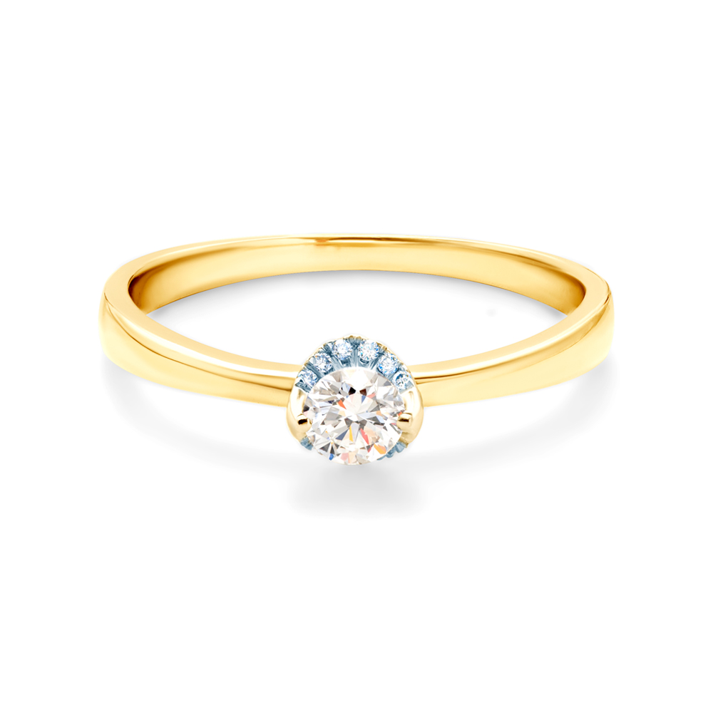 Годежен пръстен Solitaire: злато. диамант